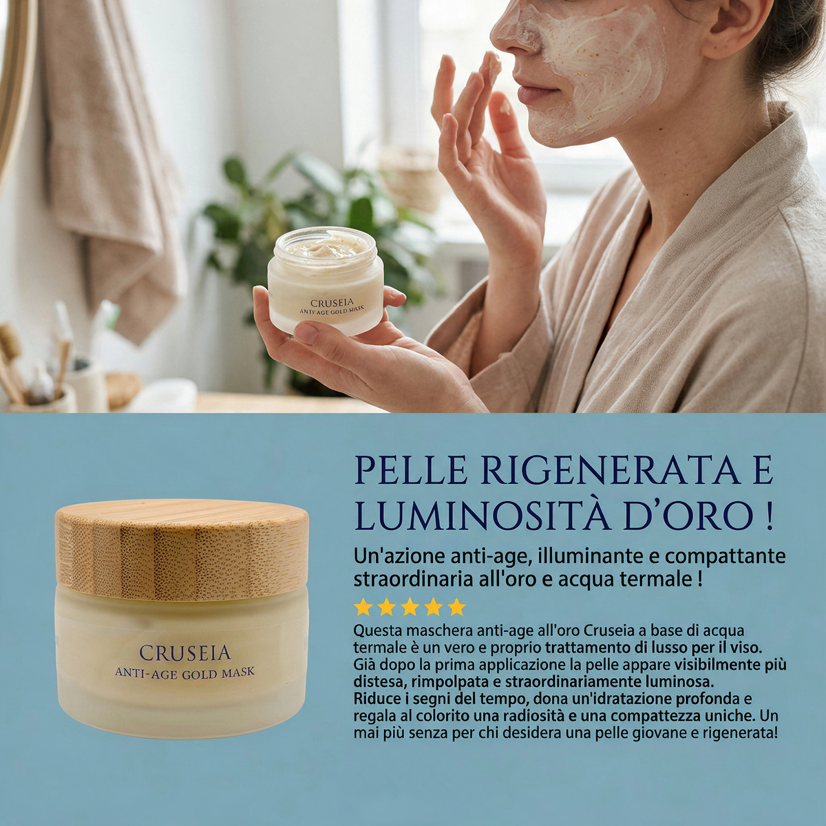 Anti-Aging-Gesichtsmaske mit Gold – Cruseia | Ischia SPAEH