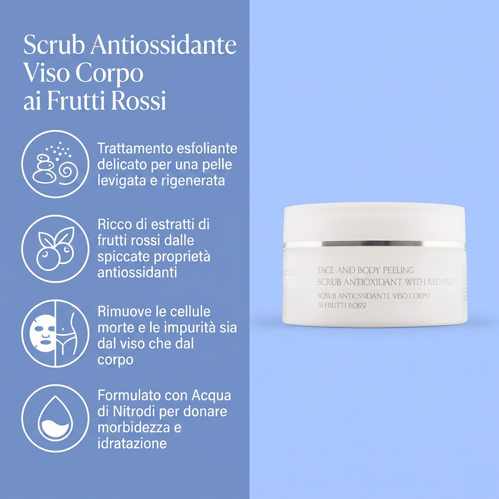 Scrub Antiossidante Viso Corpo Ai Frutti Rossi – benefici